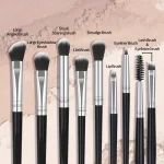 MAANGE 8pcs Eyemakeup Brush set - black - Image 3