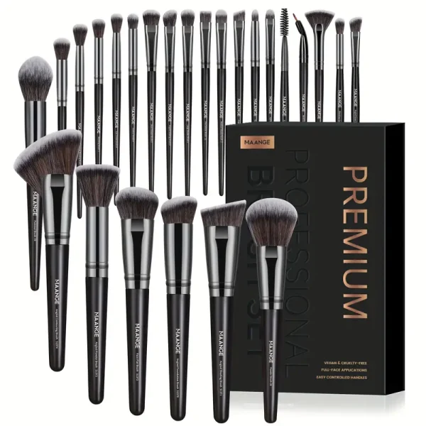 Maange 25pcs Premium Brush Box - Black