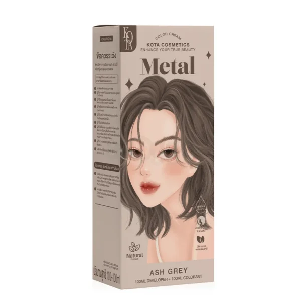 Kota Cosmetics Hair Color Cream - 100+100ml [Metal]